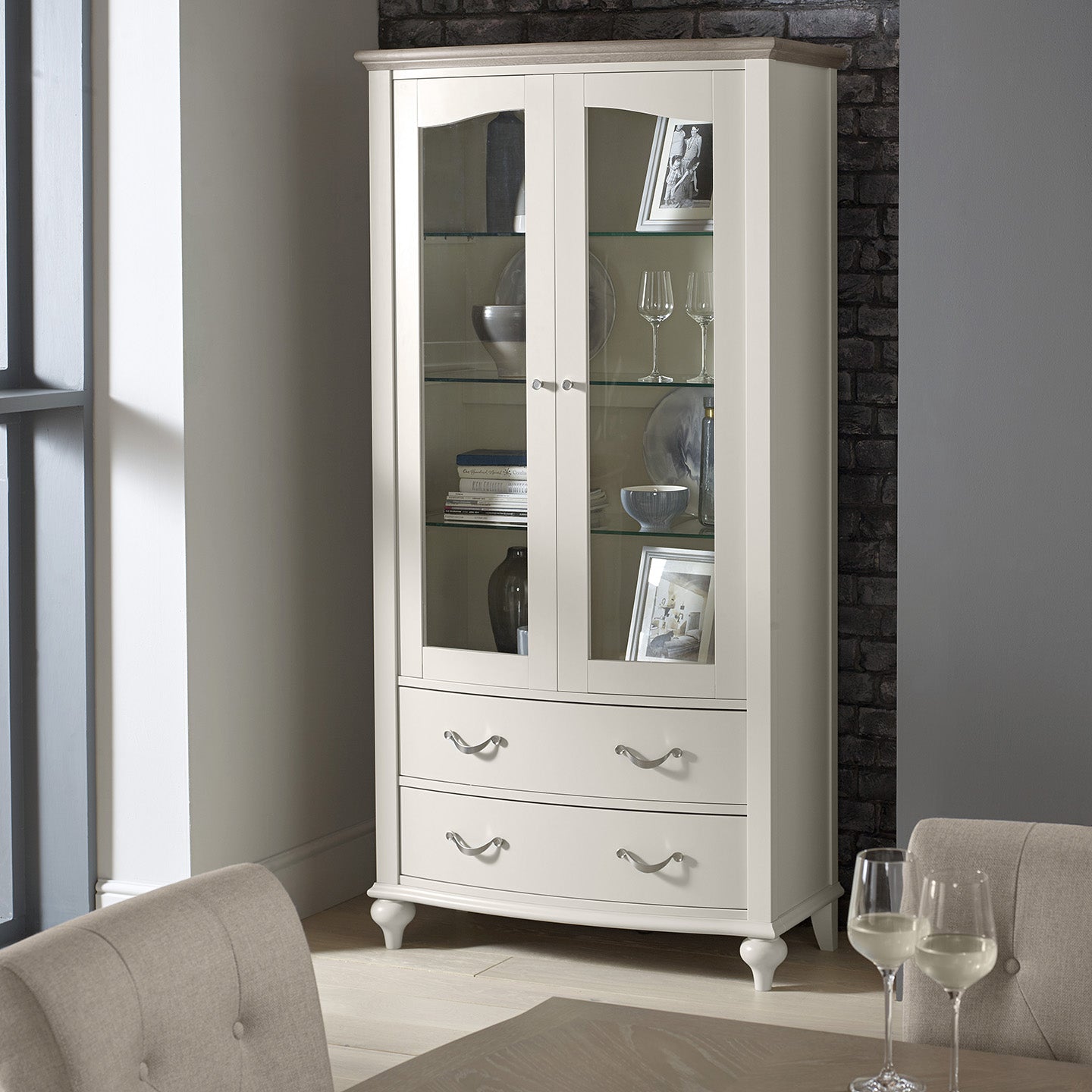 Montreux Display Cabinet - Soft Grey