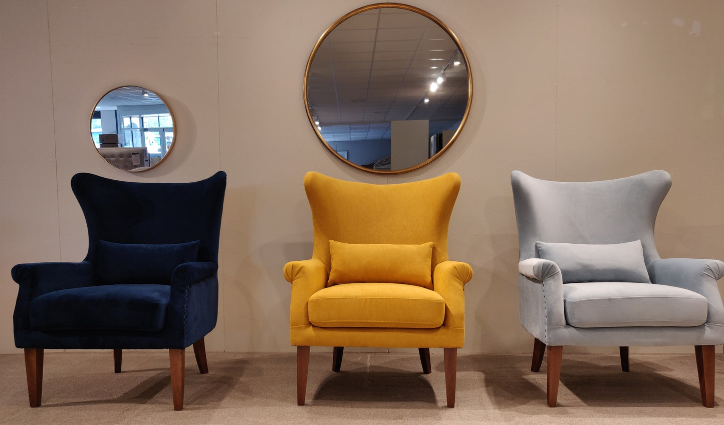 Myron Wing Chair Blue