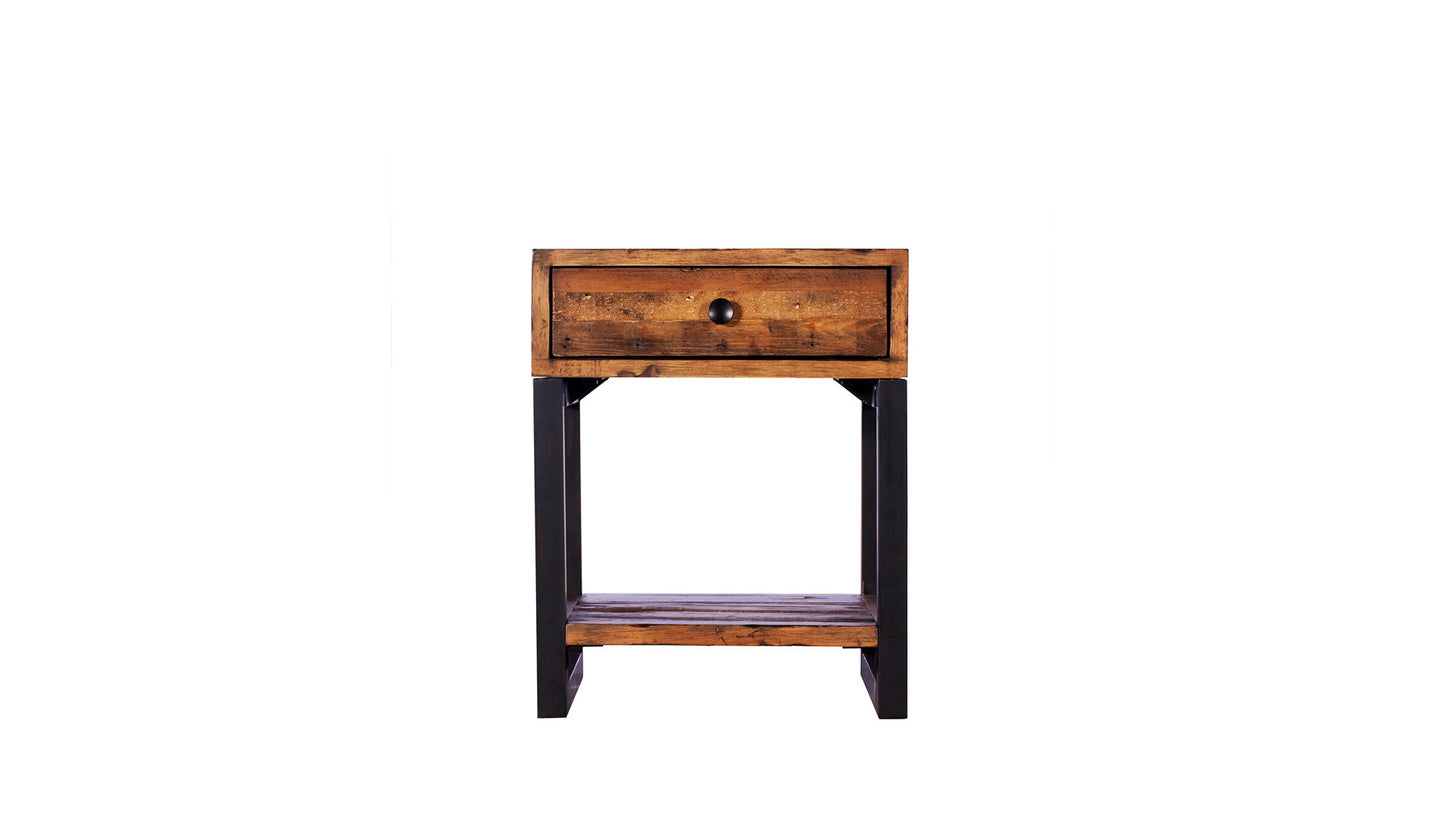 rustic wood lamp table