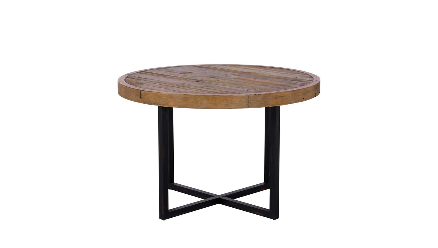 rustic wood round dining table