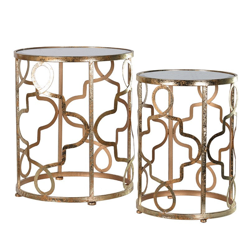 Set of 2 Gold Nesting Tables