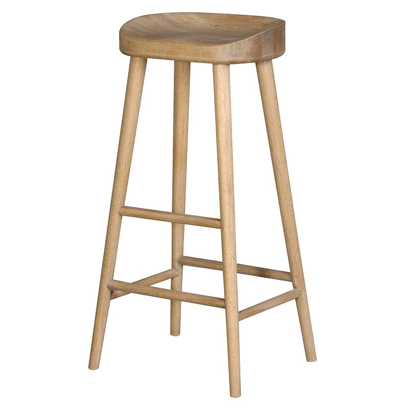 Weathered Oak Farmhouse Bar Stool- 4 Leg