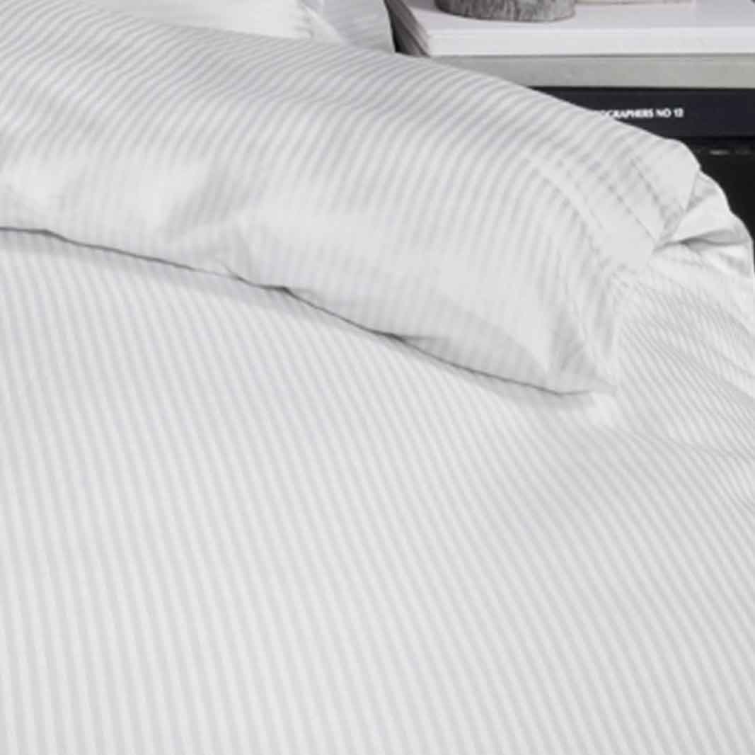 White Stripe Duvet Set: Various Sizes