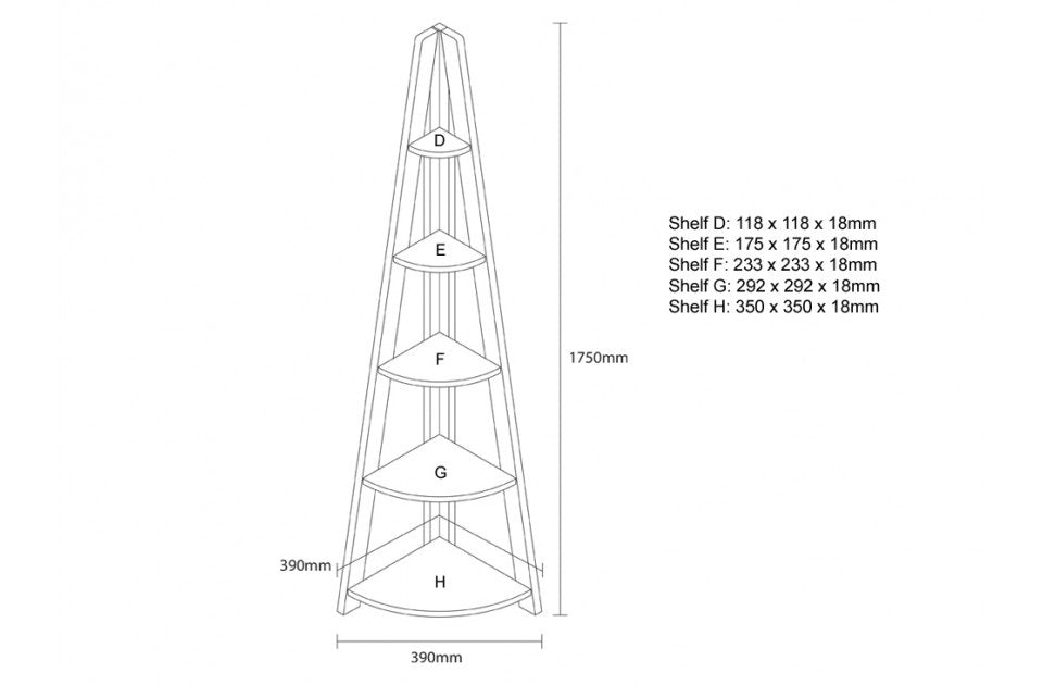 White Corner Shelf Unit
