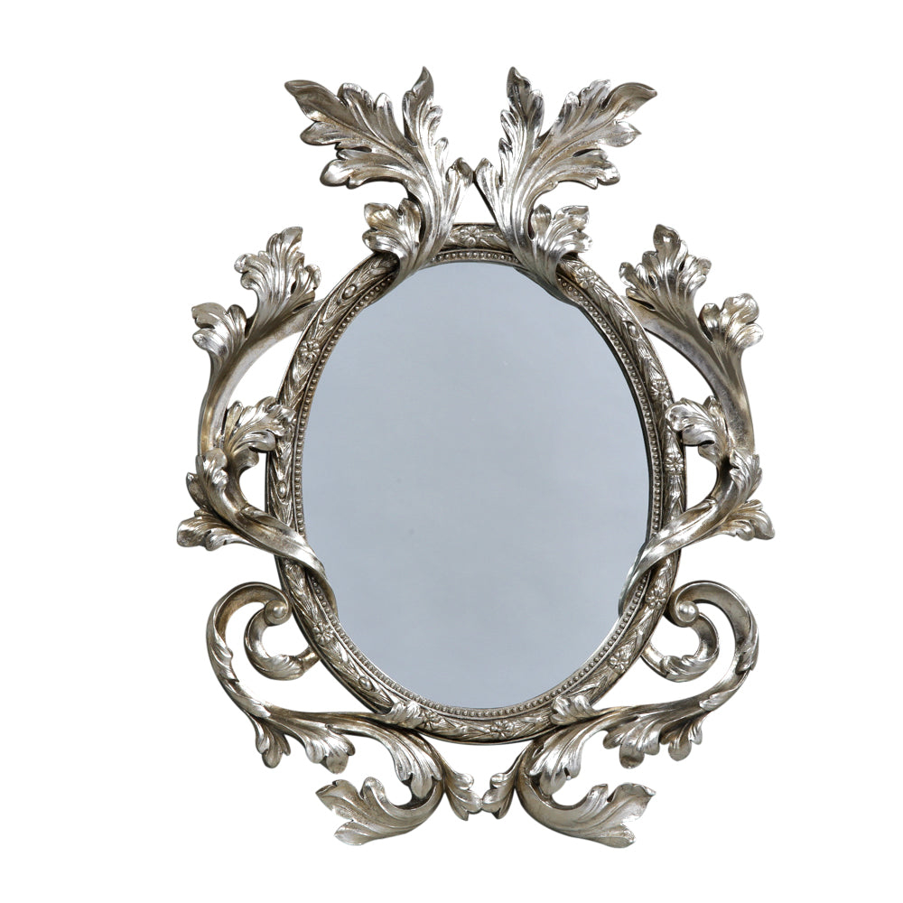 Oval Silver Fleur Mirror