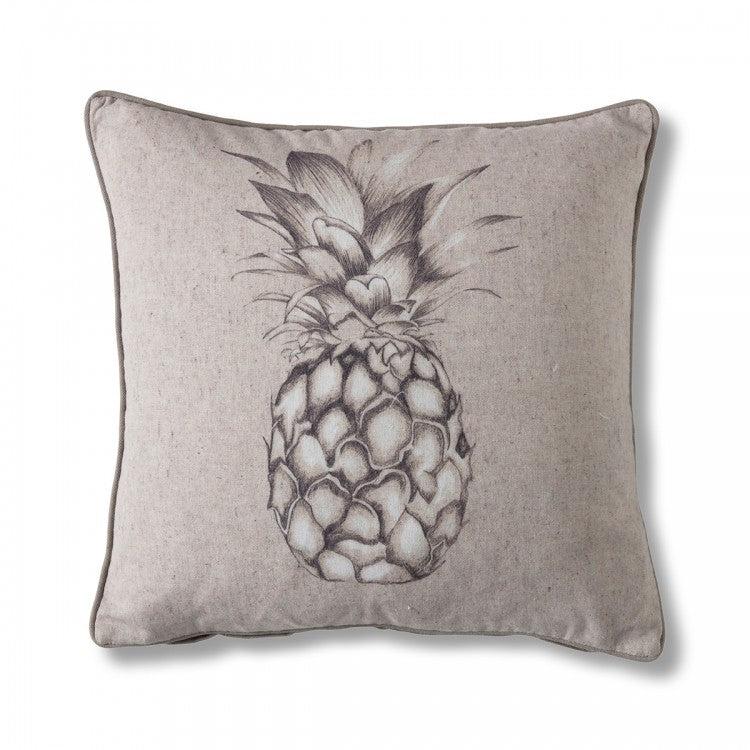 White Linen Pineapple Cushion