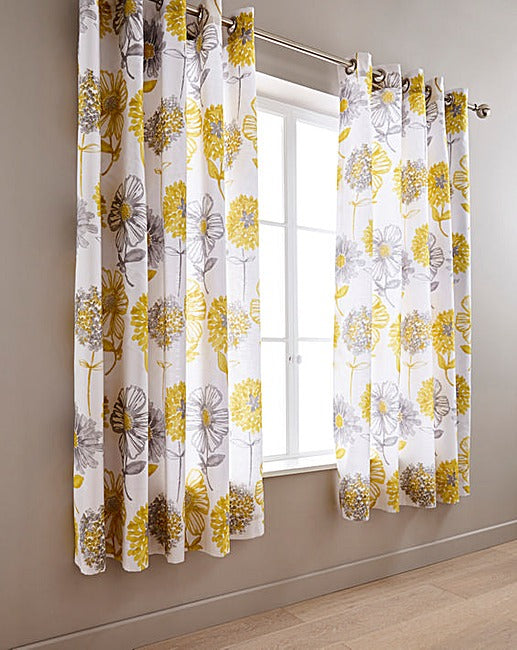 Yellow Floral Duvet Set: Various Sizes