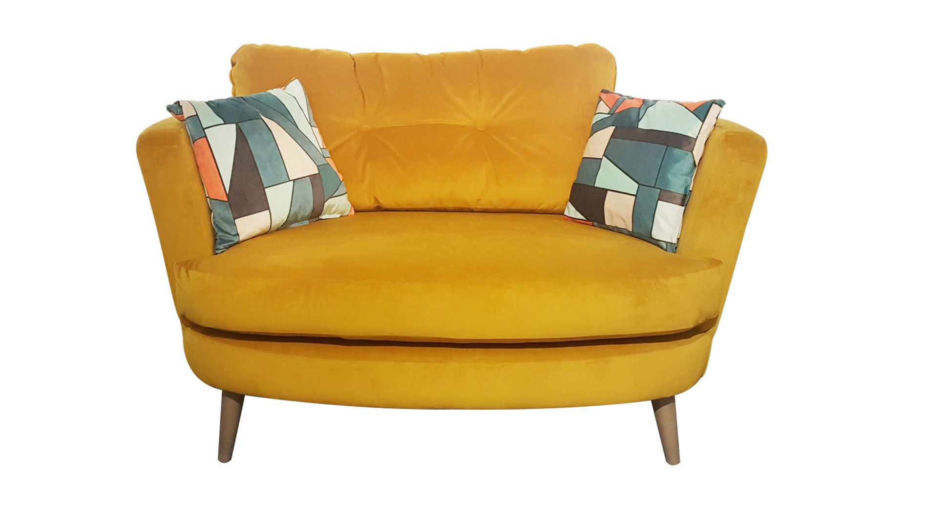 Velvet cuddler chair