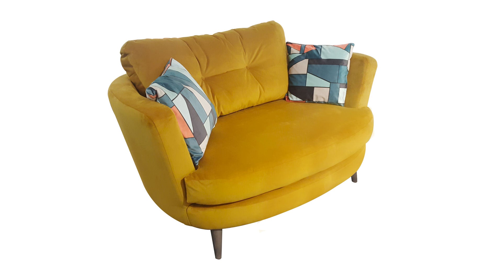 Velvet cuddler chair