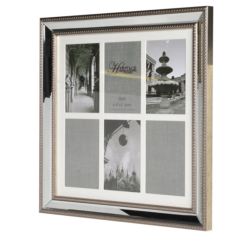 Mirrored 6 Pic Photo Frame
