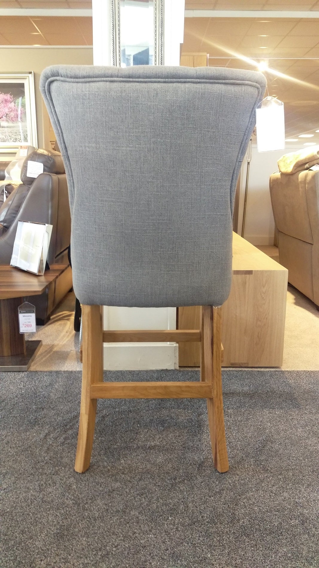 Zoe Bar Stool - Light Grey