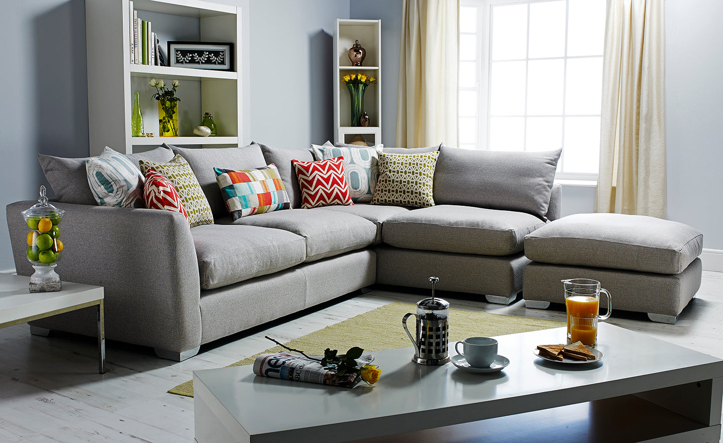 Metro Corner Sofa with Combi Footstool