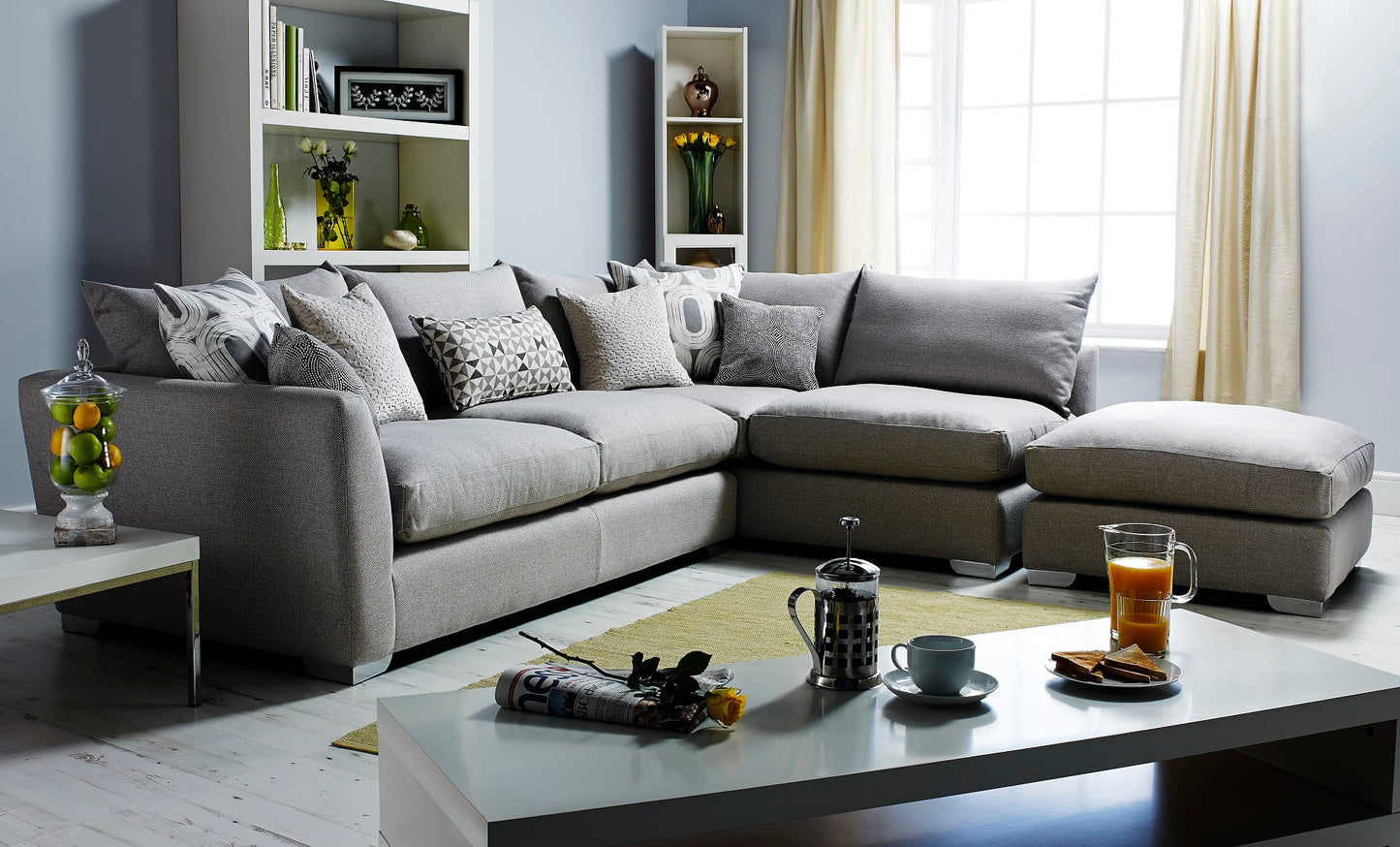 Metro Corner Sofa with Combi Footstool