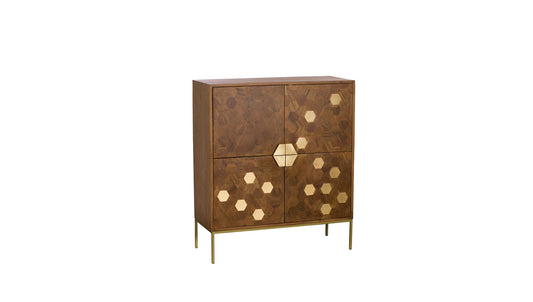 solid mango wood highboard high sideboard cocktail cabinet