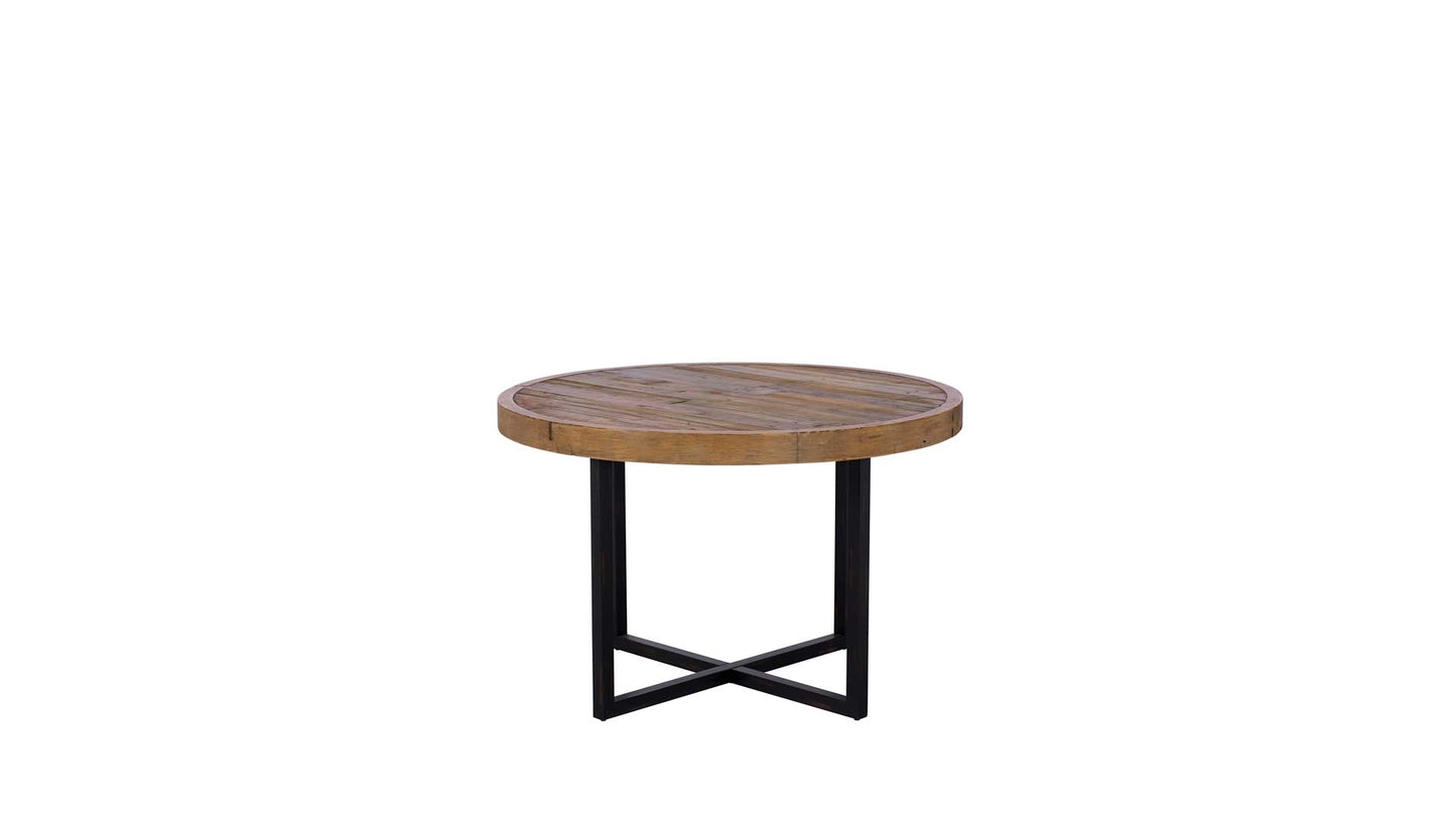 rustic wood round dining table