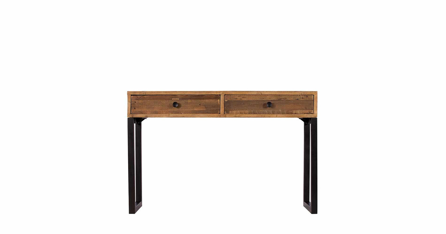 rustic 2 drawer console table