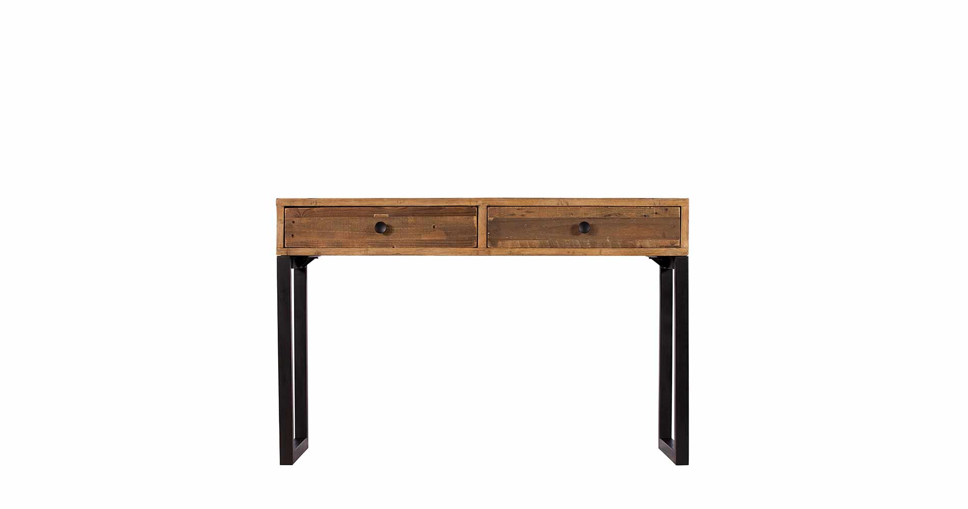 rustic 2 drawer console table