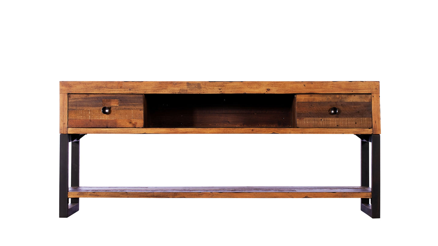 tv media unit rustic wood