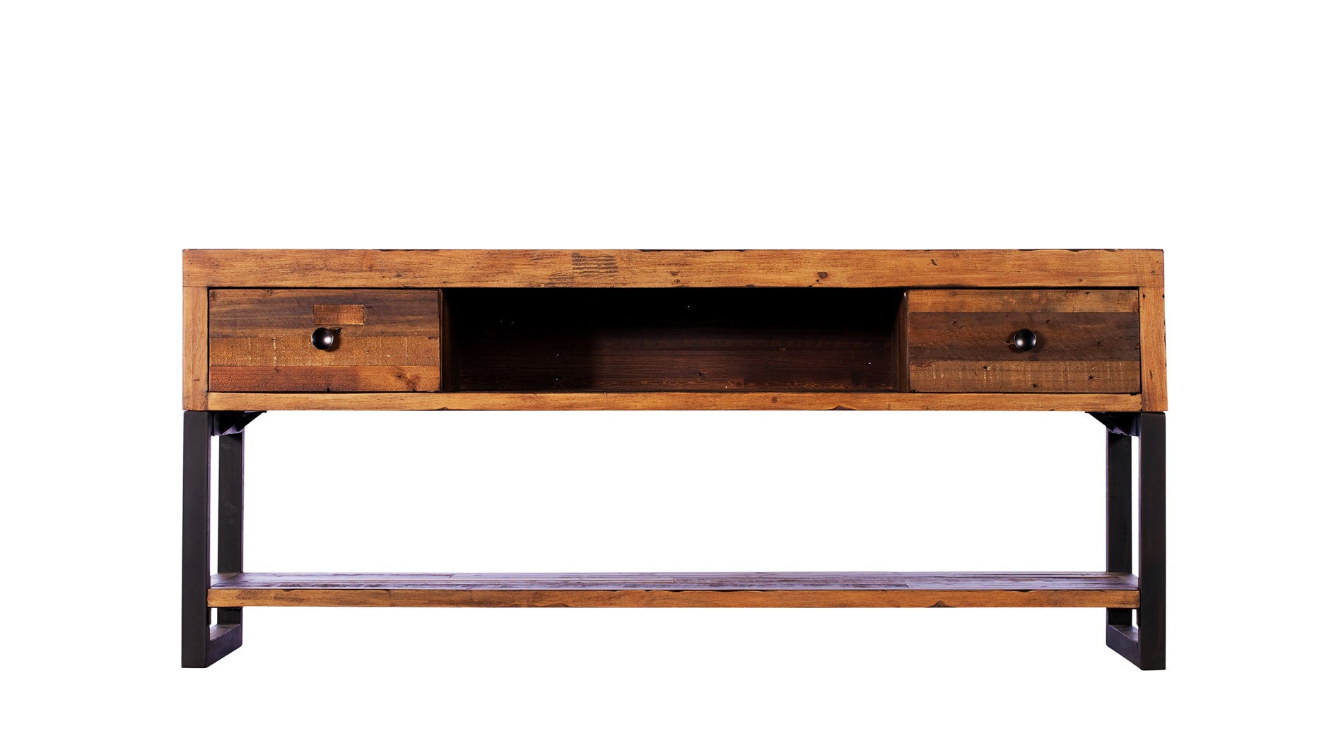 tv media unit rustic wood