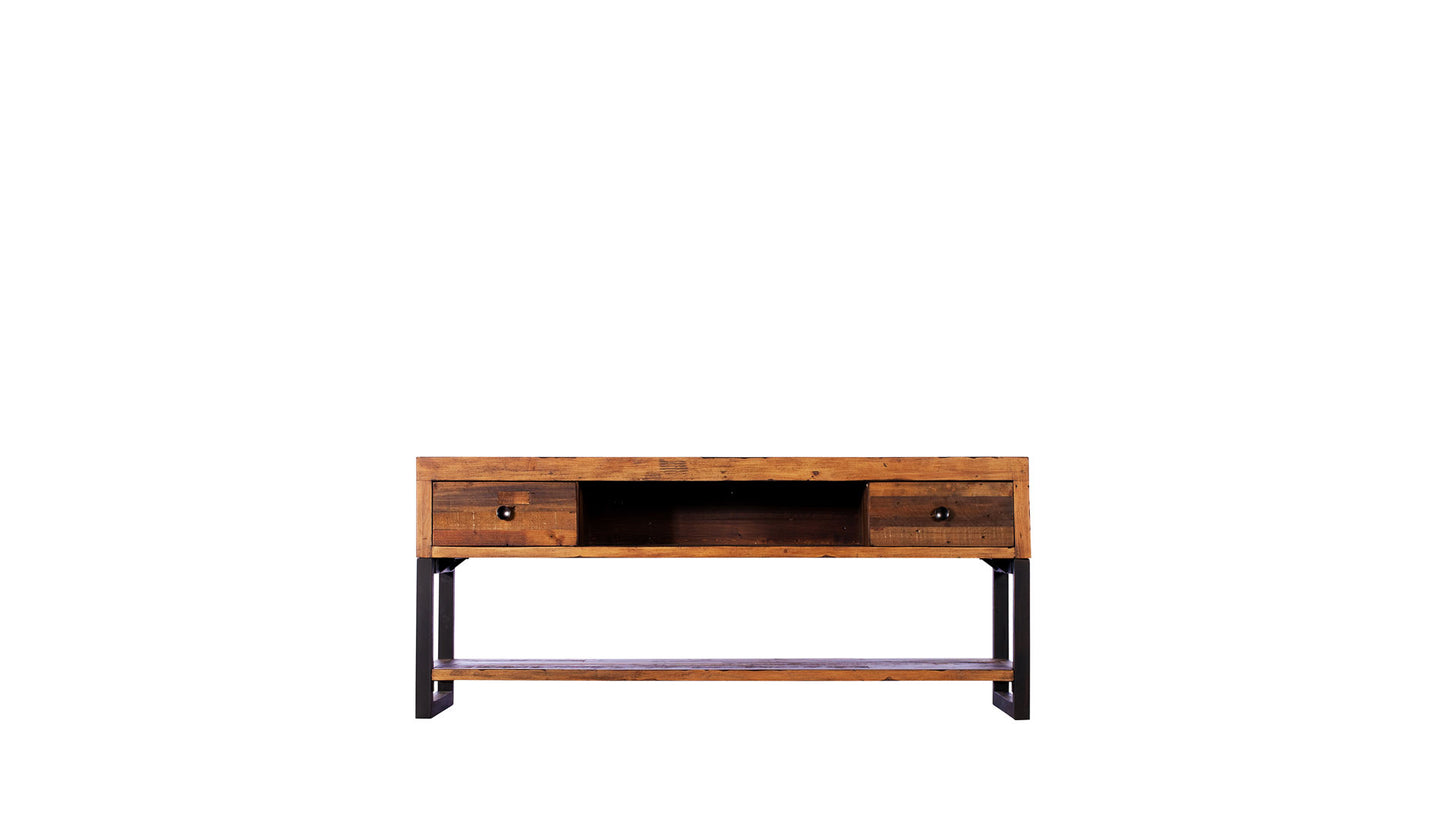 tv media unit rustic wood
