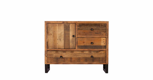 rustic wood sideboard with natural wood finish
