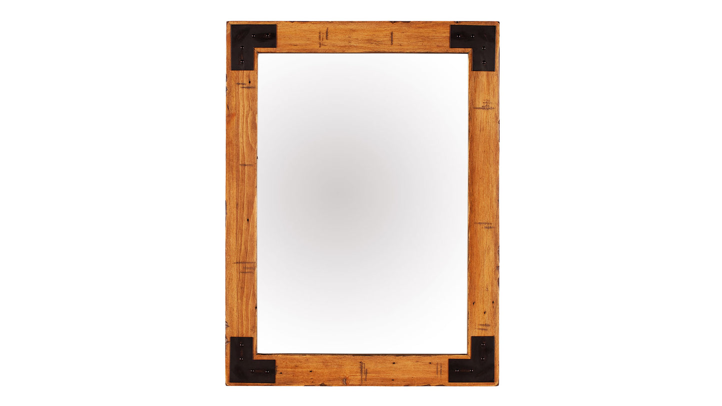 Rustic wood wall mirror