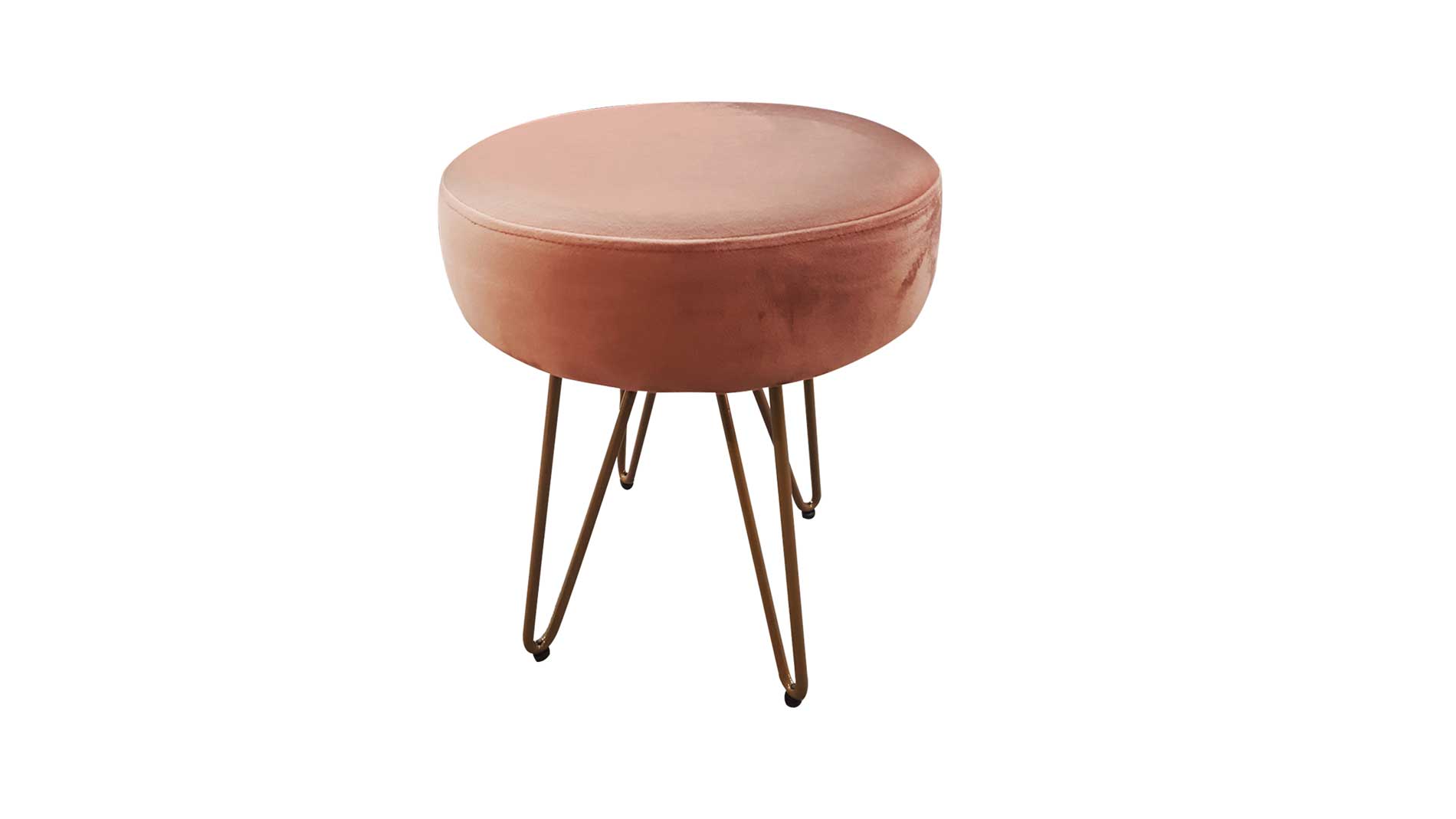 velvet footstool available in Blue, Grey and Blush Pink
