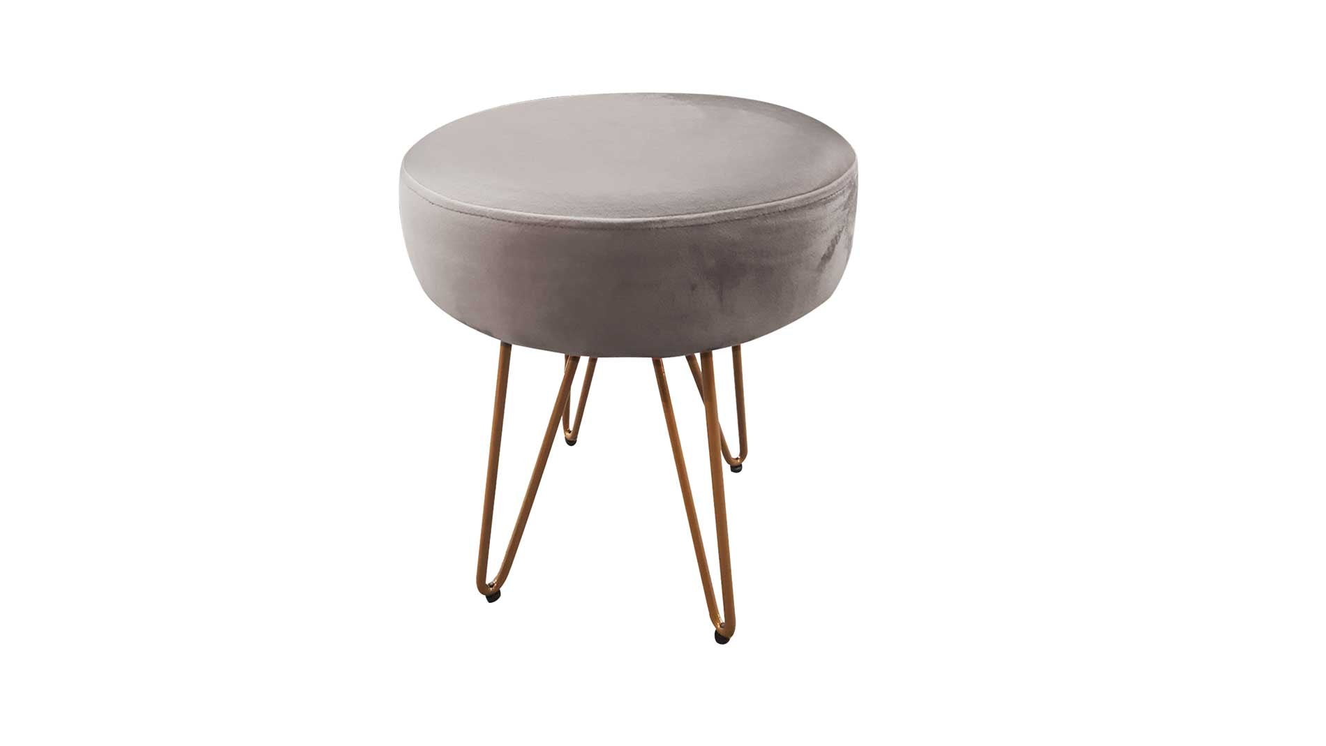 velvet footstool available in Blue, Grey and Blush Pink