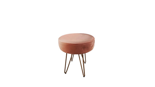 velvet footstool available in Blue, Grey and Blush Pink