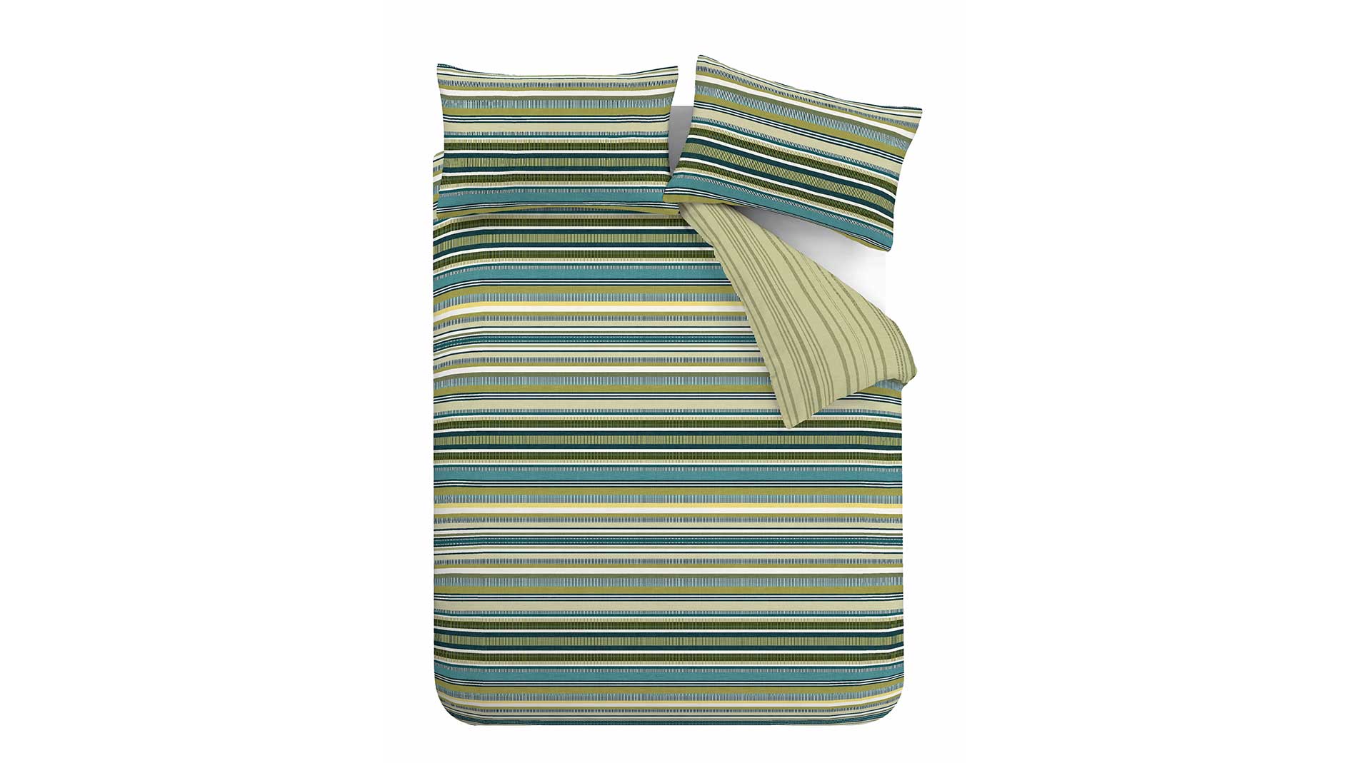 Striped duvet set green