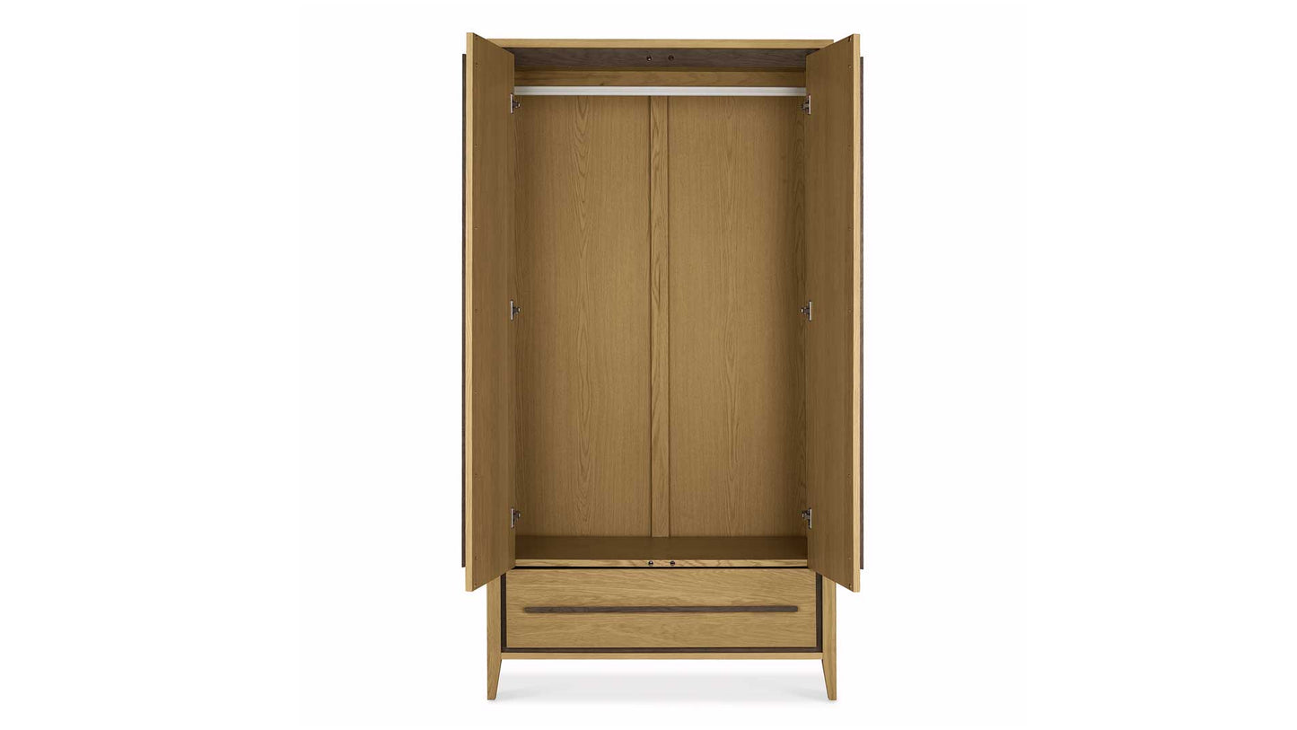 oak 2 door wardrobe