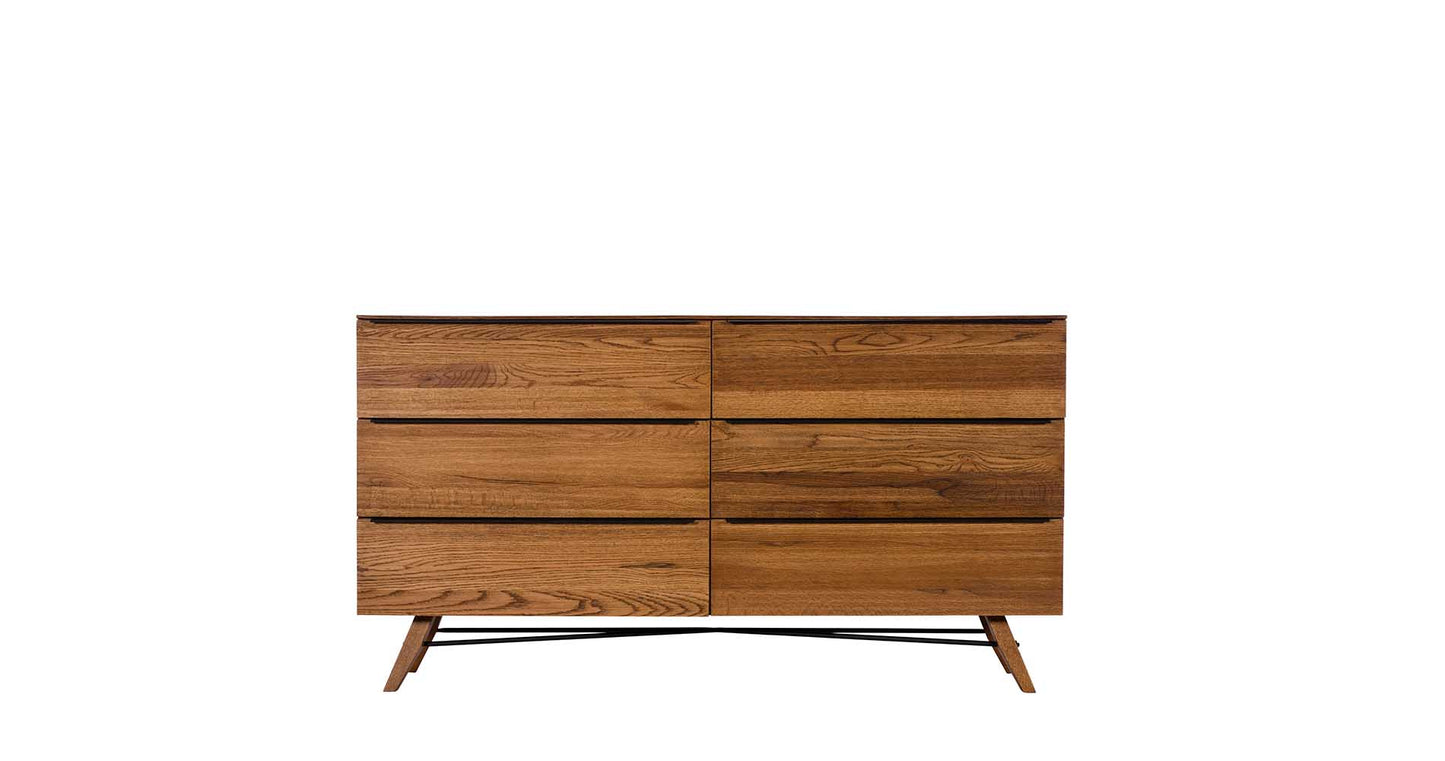 modern wide chest of drawers, oak chest