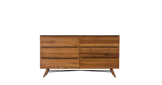 modern wide chest of drawers, oak chest