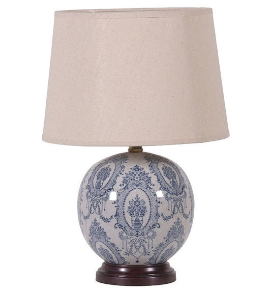 Round Blue French Patterned Lamp