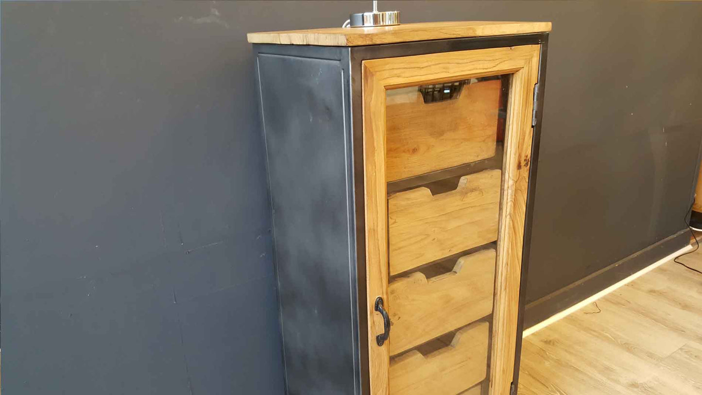 Rustic Teak 5 Drawer Tallboy