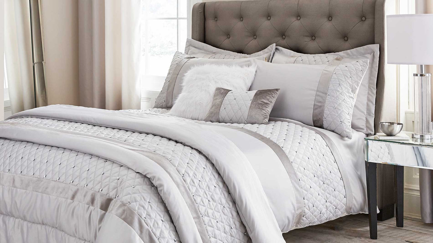 Sequin silver duvet set