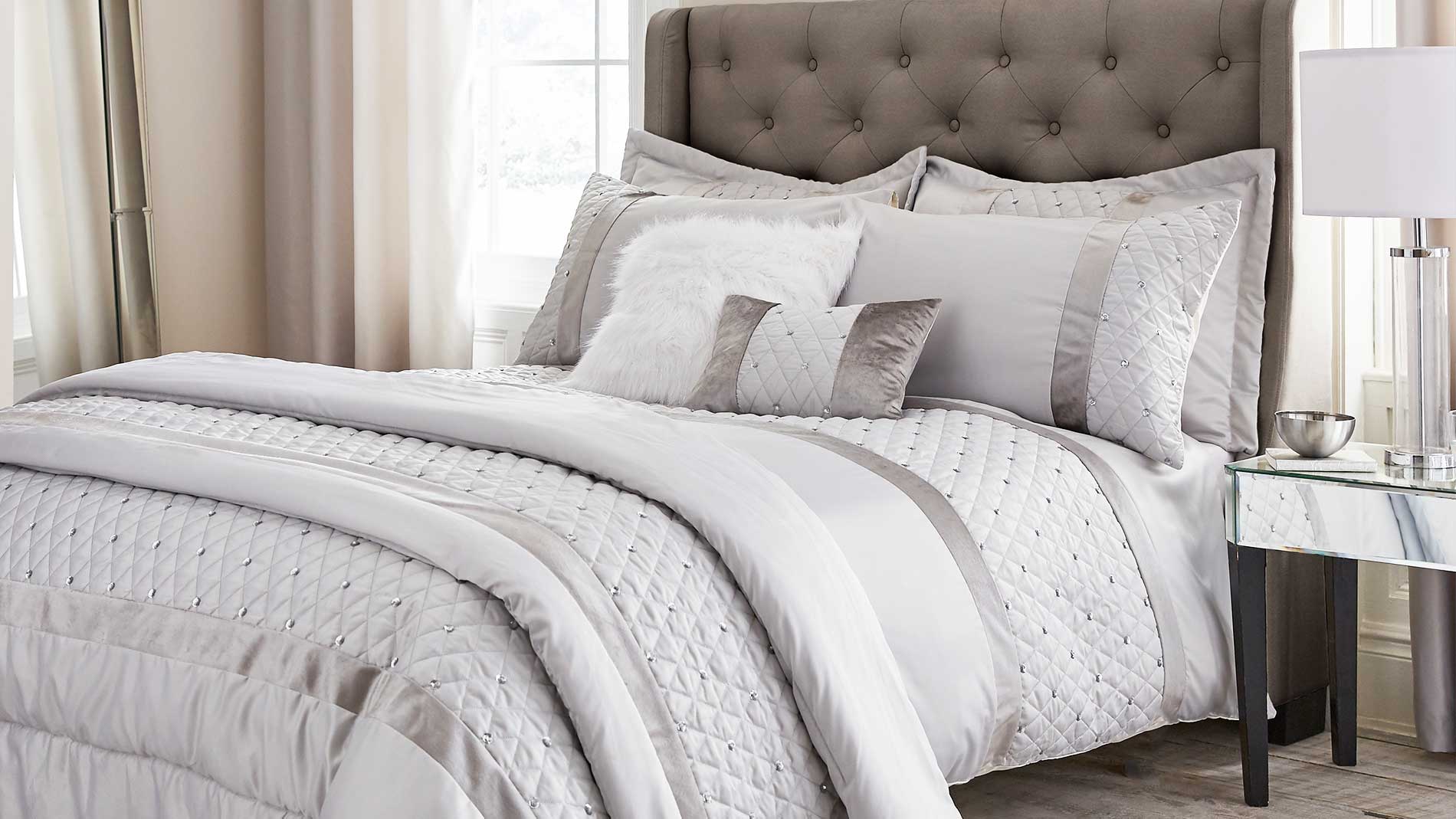 Sequin silver duvet set