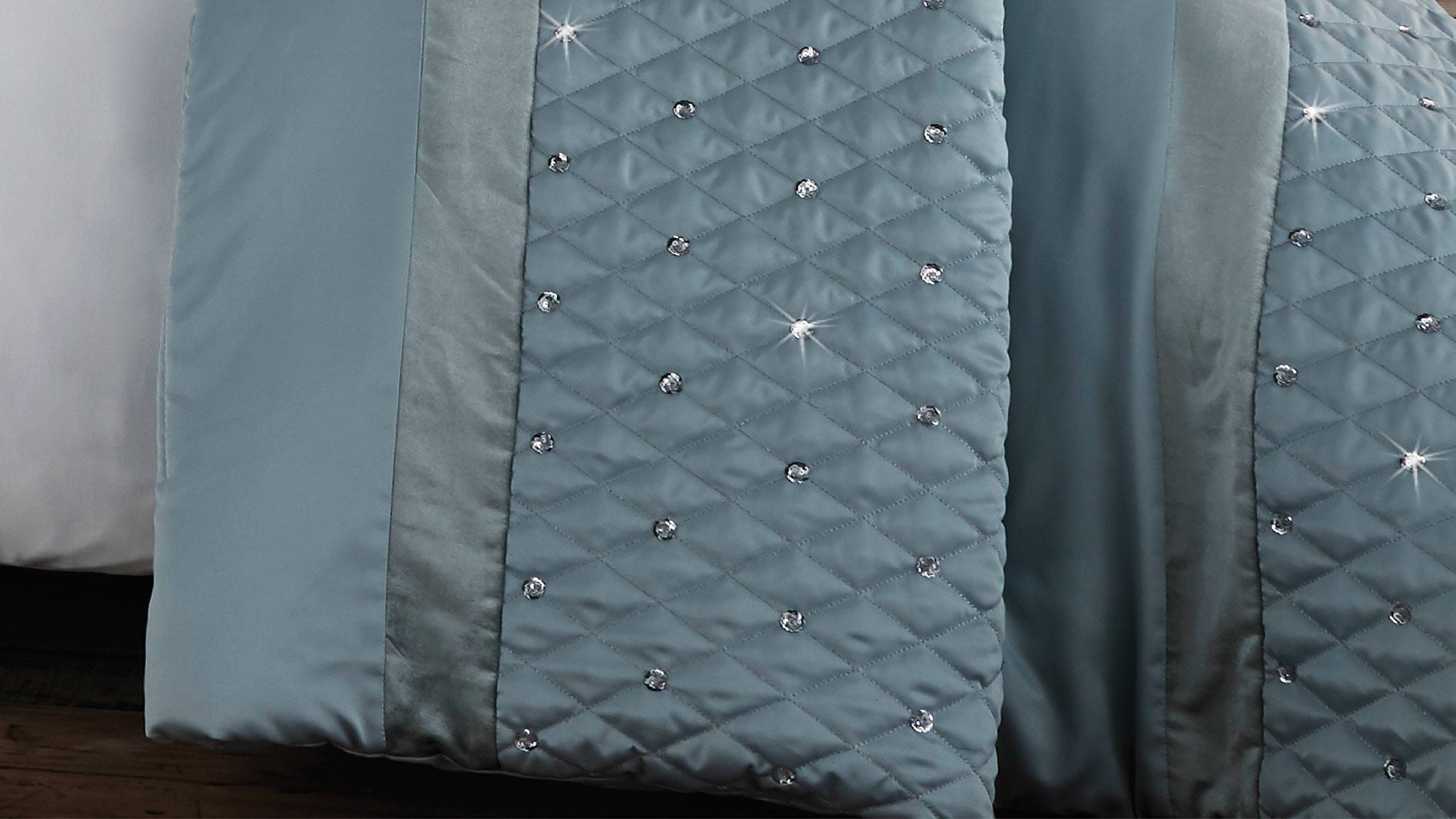 Sequin duck egg duvet set