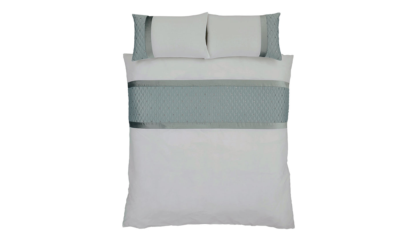 Sequin duck egg duvet set