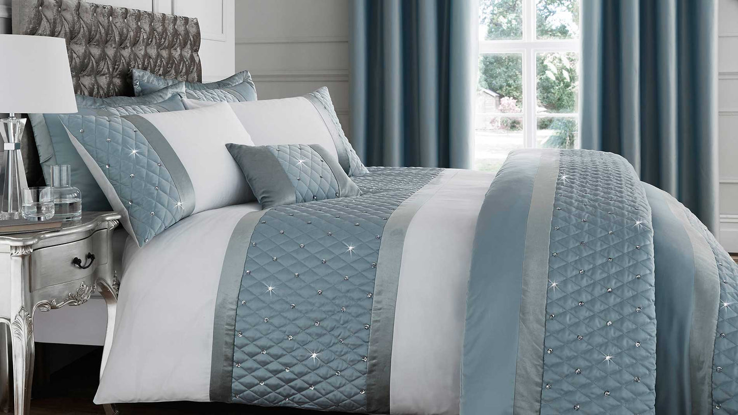 Sequin duck egg duvet set