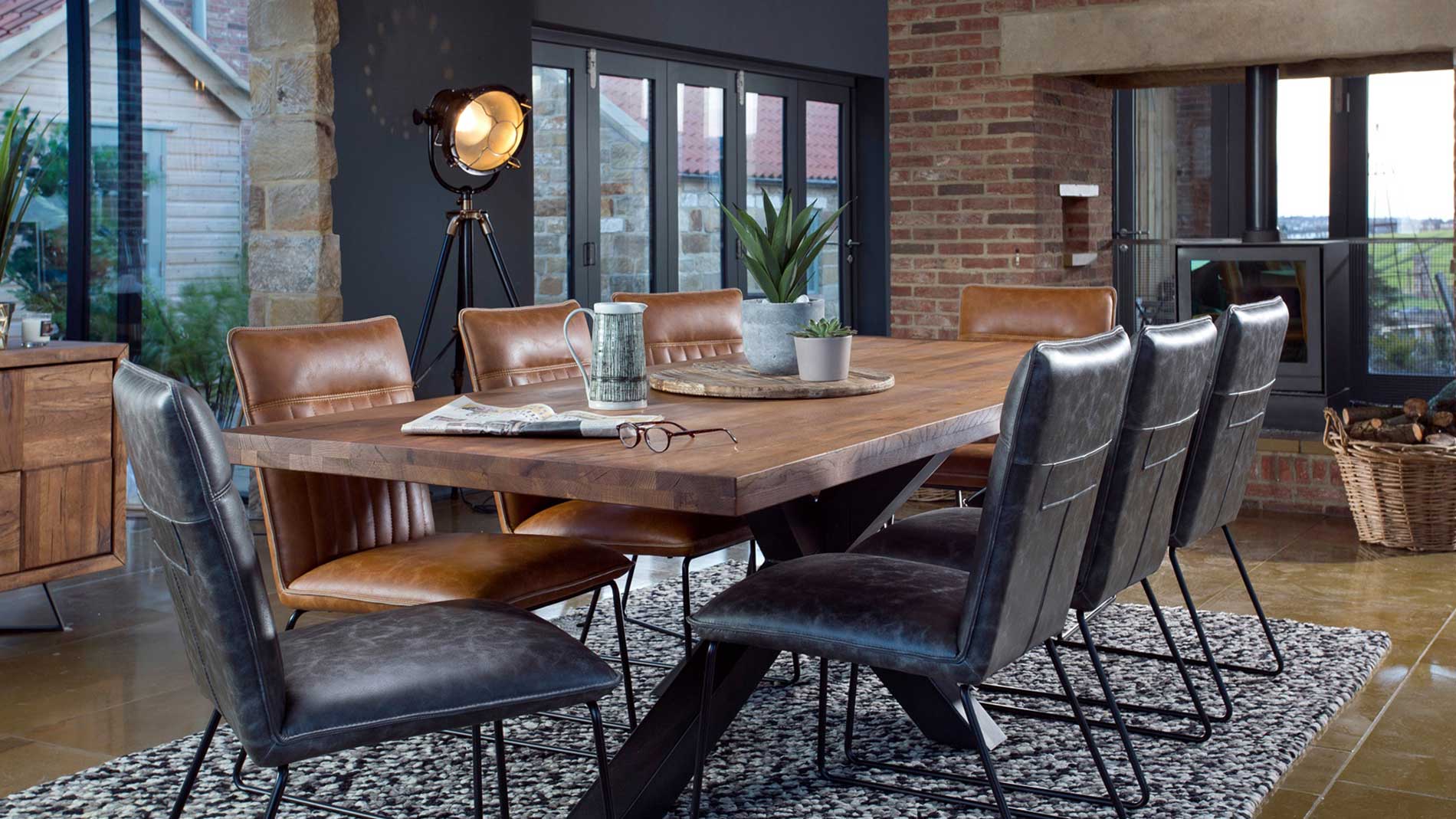 solid oak dining table