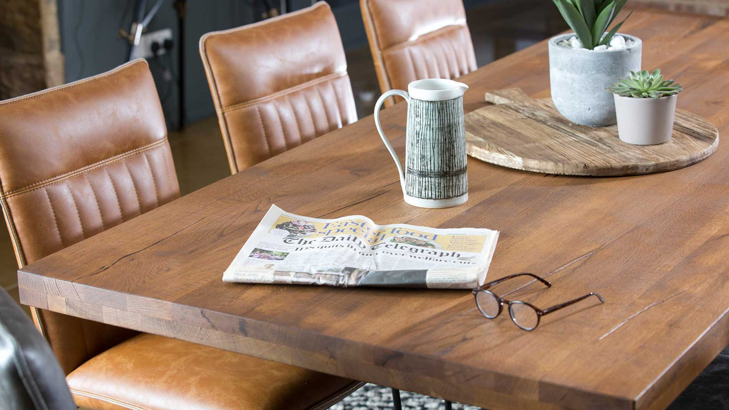 solid oak dining table