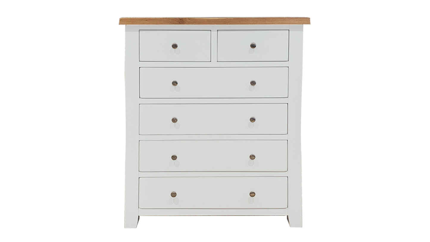 white 6 drawer chest of drawers