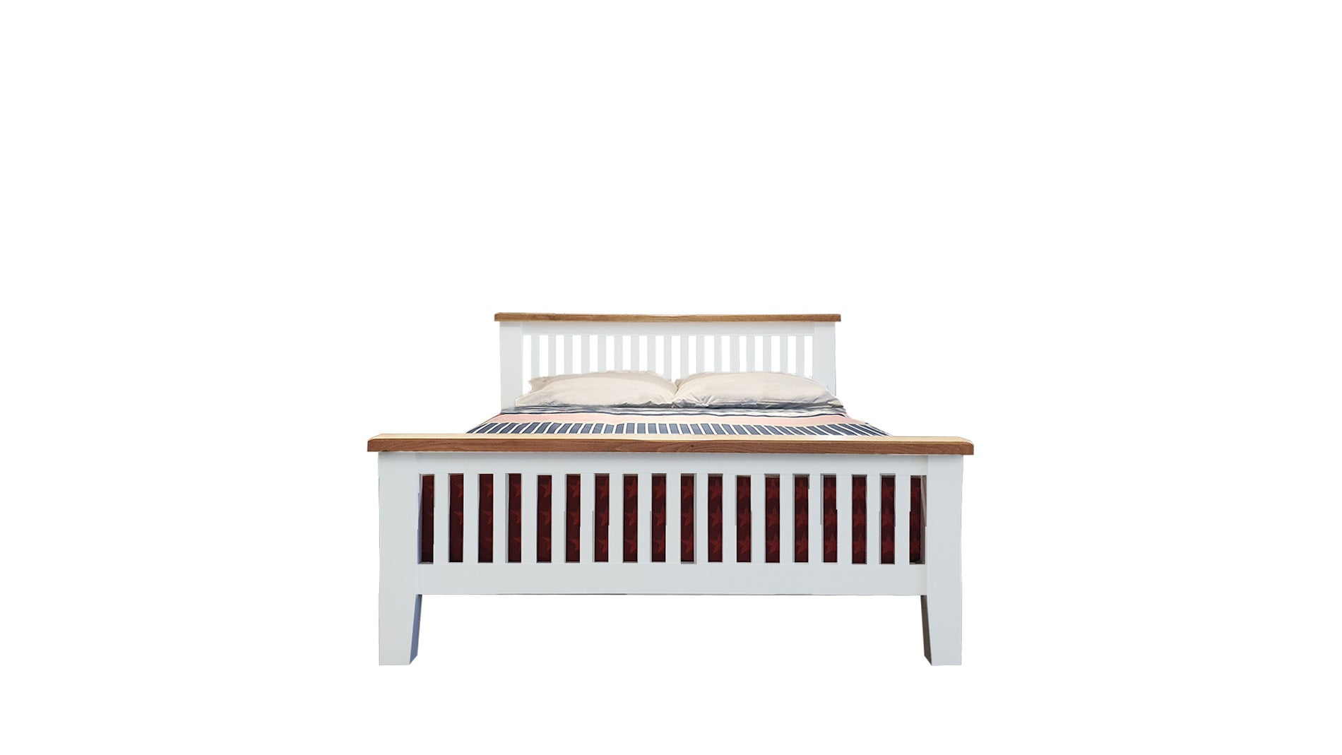 two tone wood bedframe