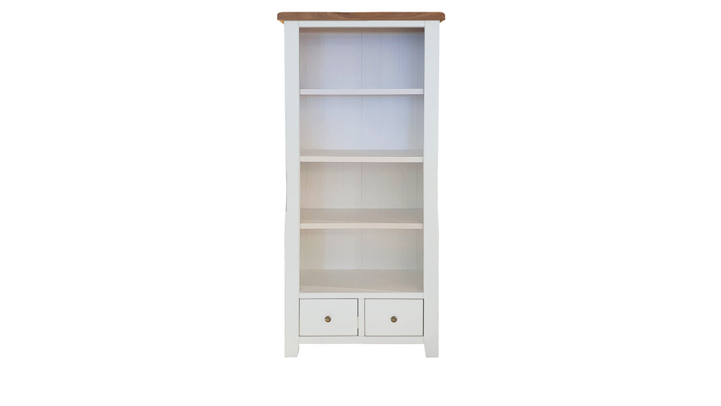 slim bookcase, two tone bookcase