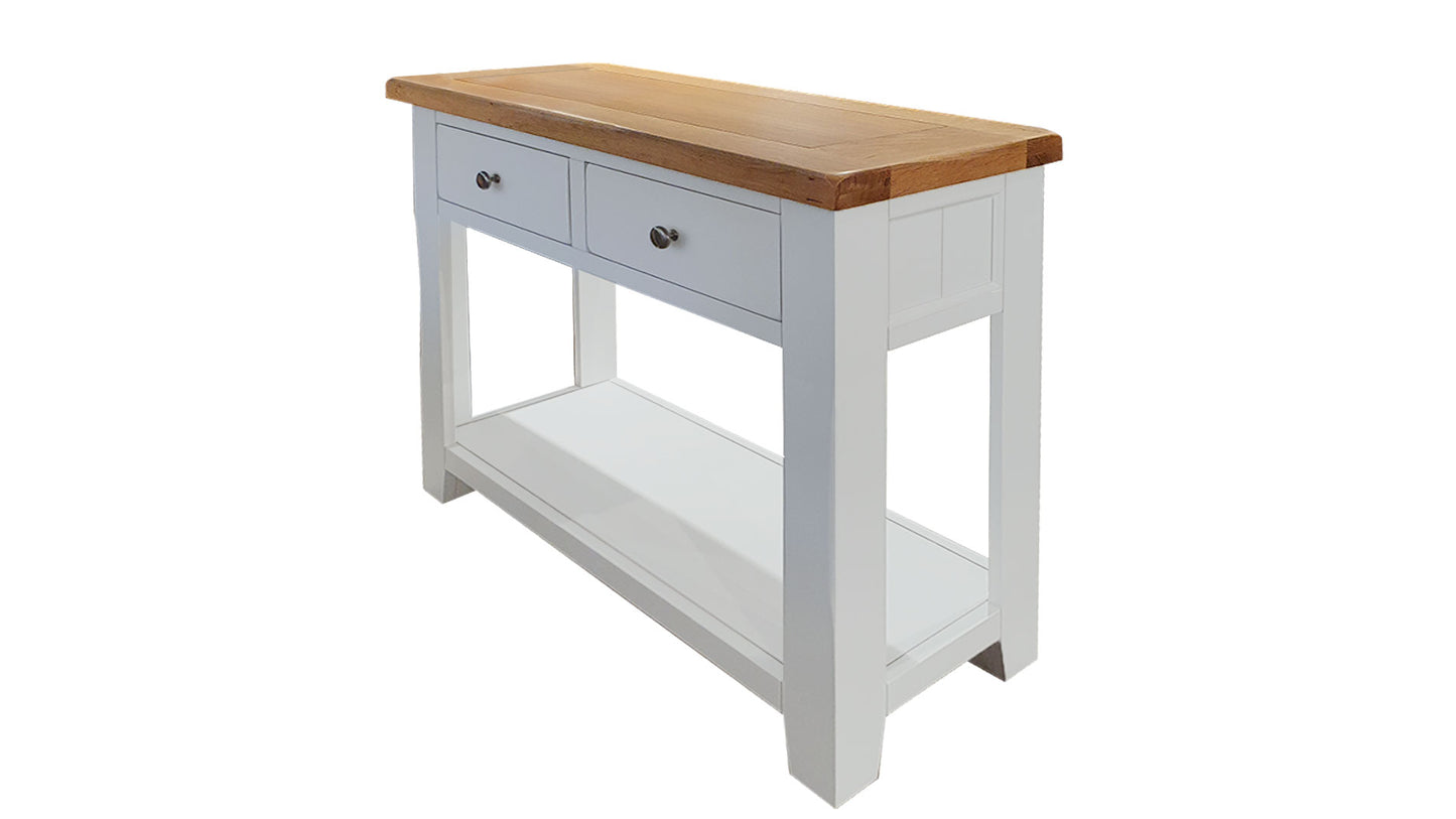 two tone console table