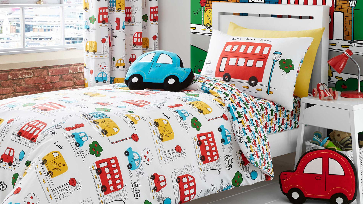 kids transport duvet set bus car