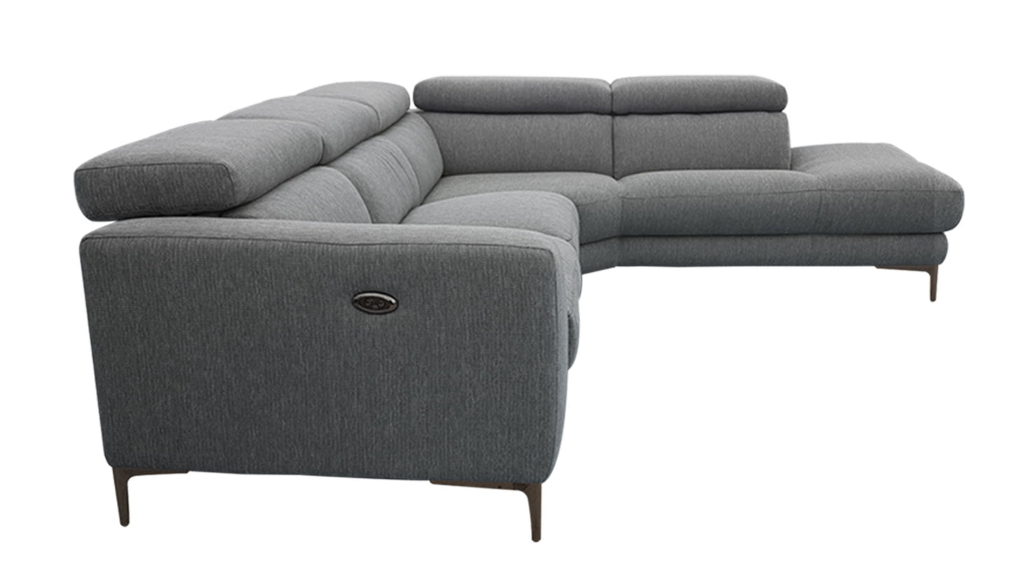 trinity fabric electric reclining corner sofa usb port