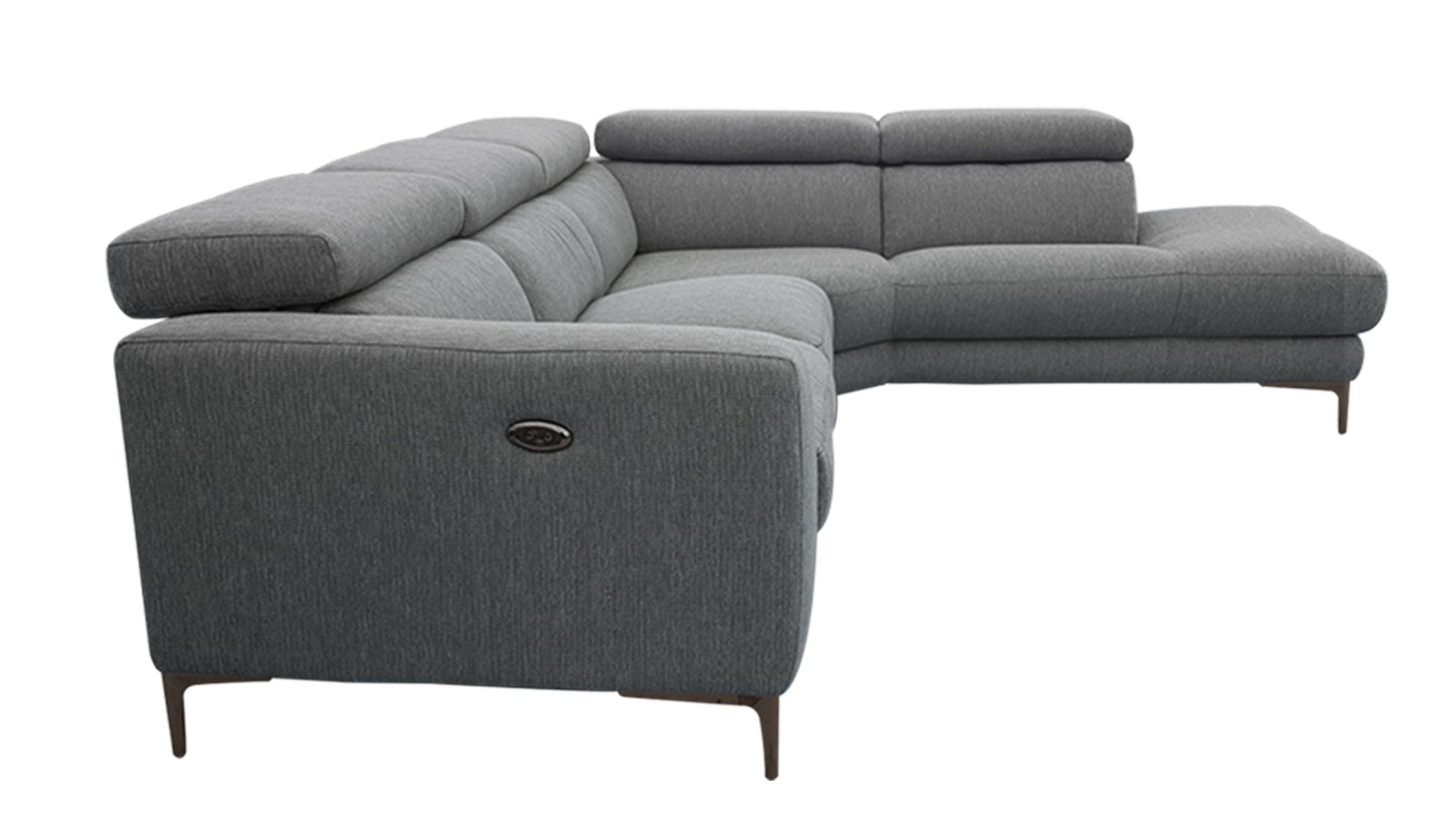 trinity fabric electric reclining corner sofa usb port