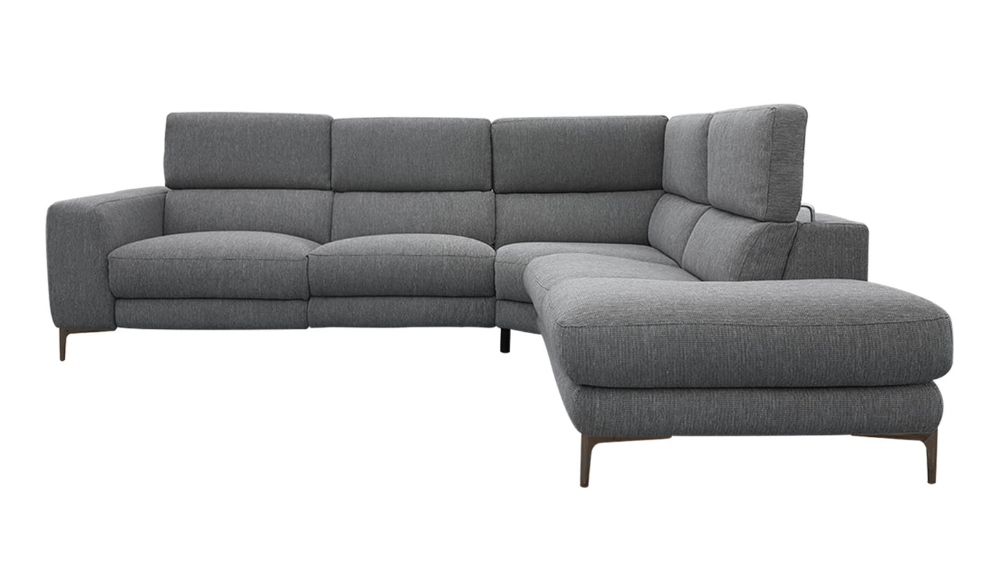trinity fabric electric reclining corner sofa usb port